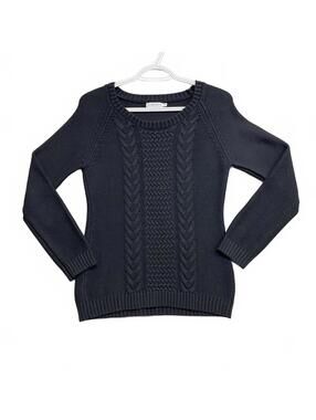 Alfred Sung Black Cable Knit Sweater Quiet Luxury China Women's Size Medium